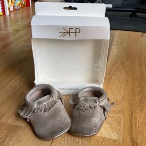 Freshly picked silver moccasins size 2